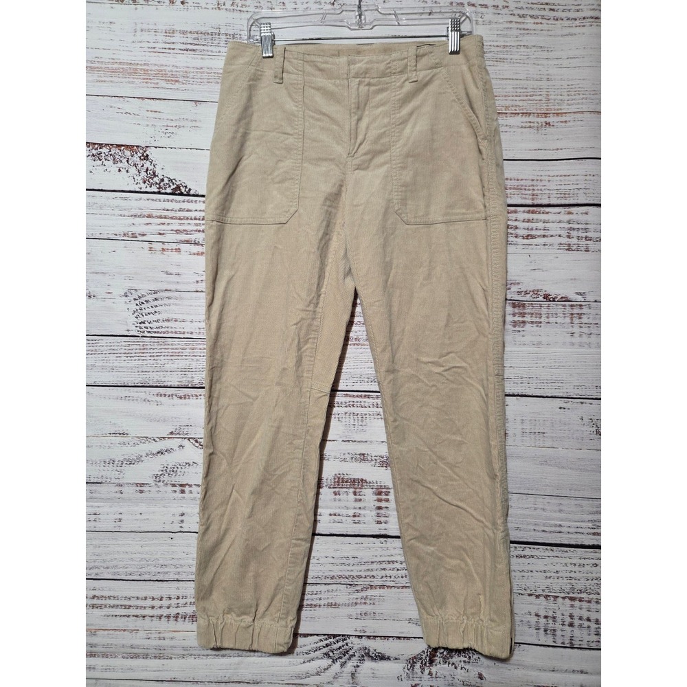 Banana Republic Womens Corduroy Utility Jogger Pants Tan Beige Size 6 Zip Ankle